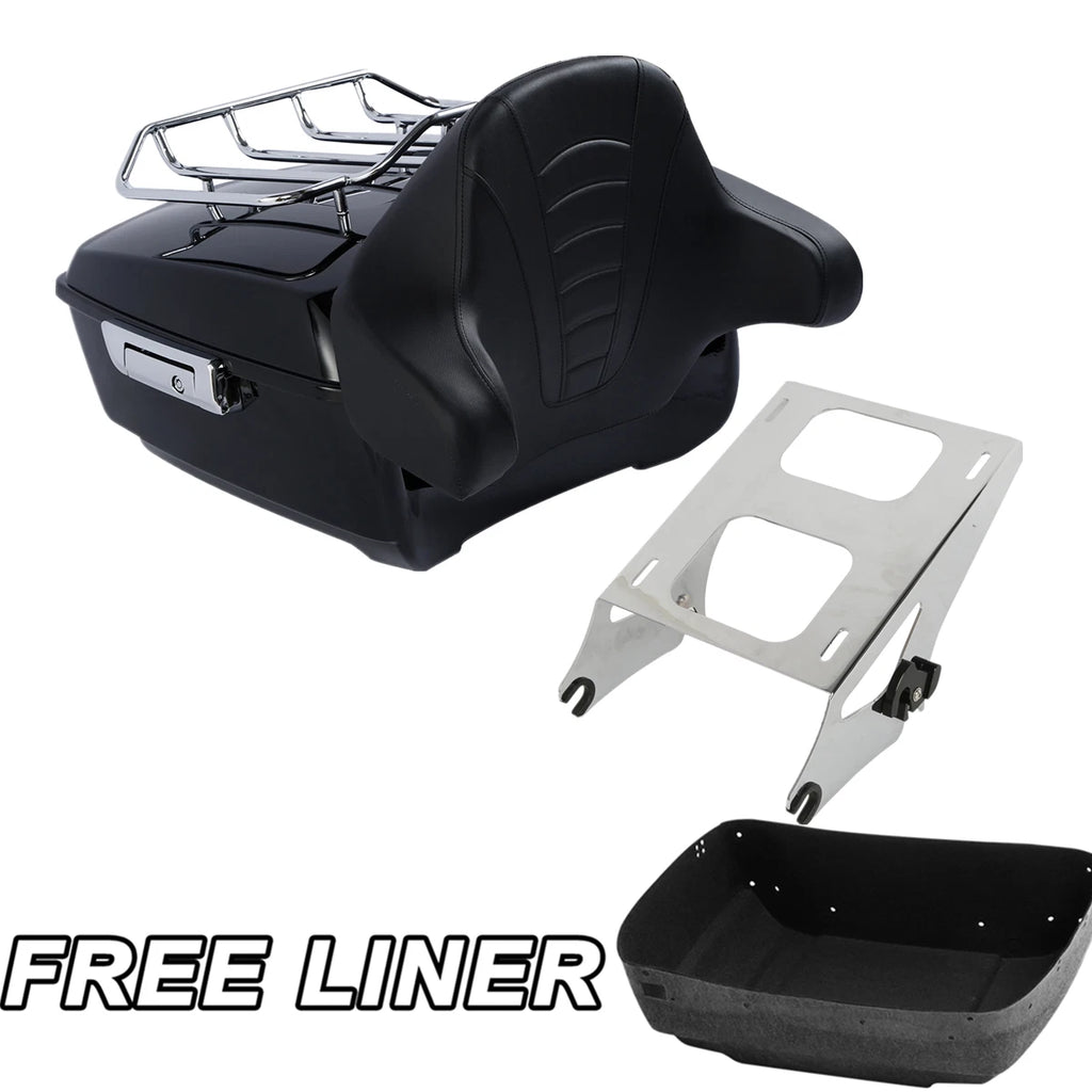 King Trunk Mount Rack Backrest for Harley Touring Street Road Glide (2014–2023)
