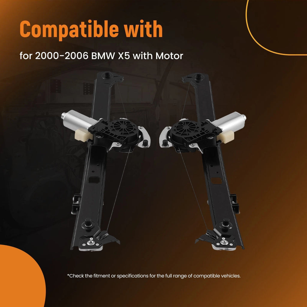 Pair Rear Power Window Regulator w/ Motor for BMW X5 E53 (2000–2006)