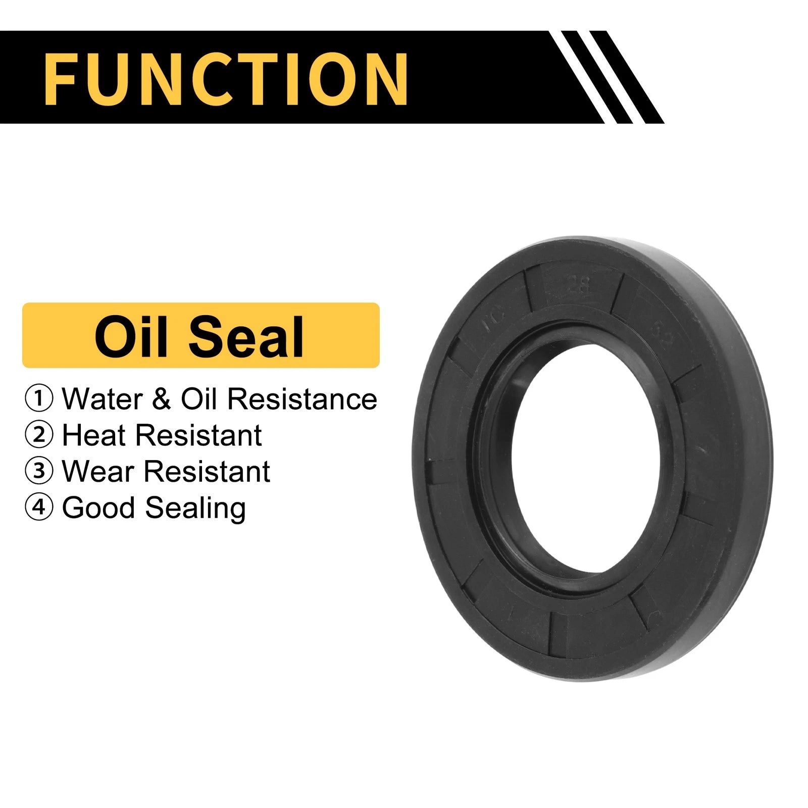 Set of 5 Oil Seal Ring 28x52x7mm NBR Rubber for Rotary Shaft