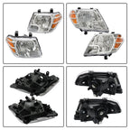 Pair Halogen Headlights for Nissan Frontier (2009–2020) Chrome Clear Lens
