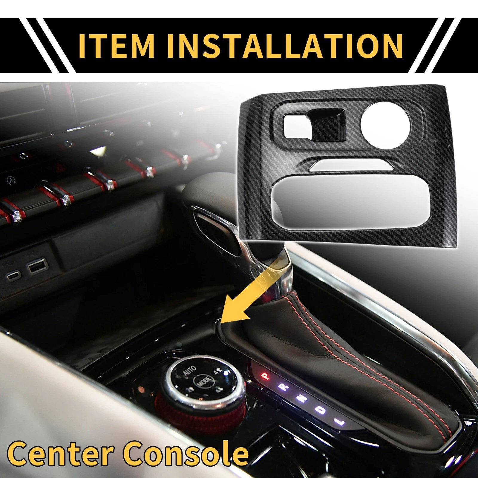 Console Gear Shift Frame Cover for Chevy Colorado (2023–2024) Carbon Fiber