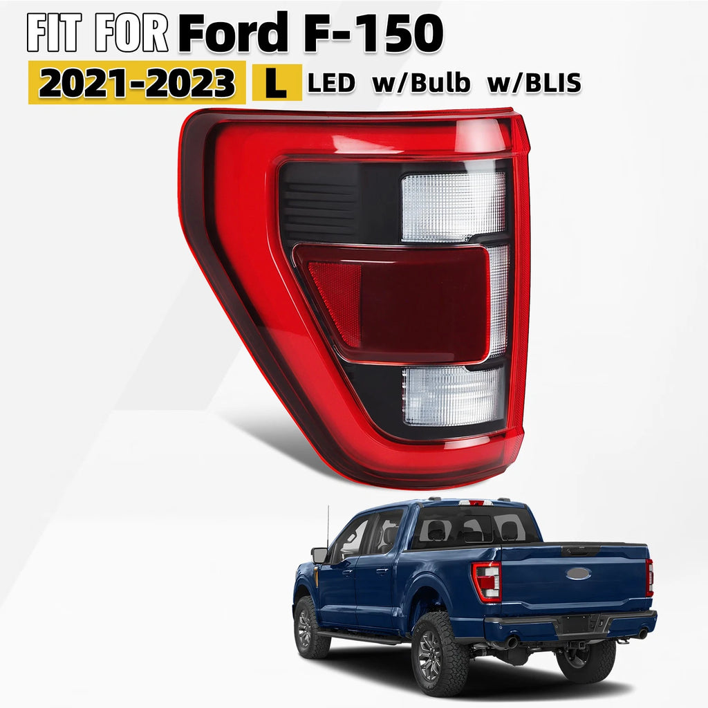 LED Tail Light for Ford F-150 (2021–2023) NL3Z13405E, Black, Left Driver Side