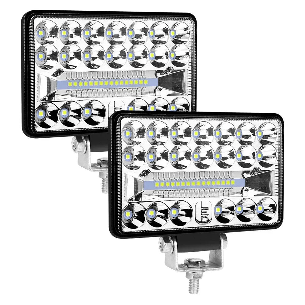 Rectangular LED Headlights for 12V–24V Vehicles