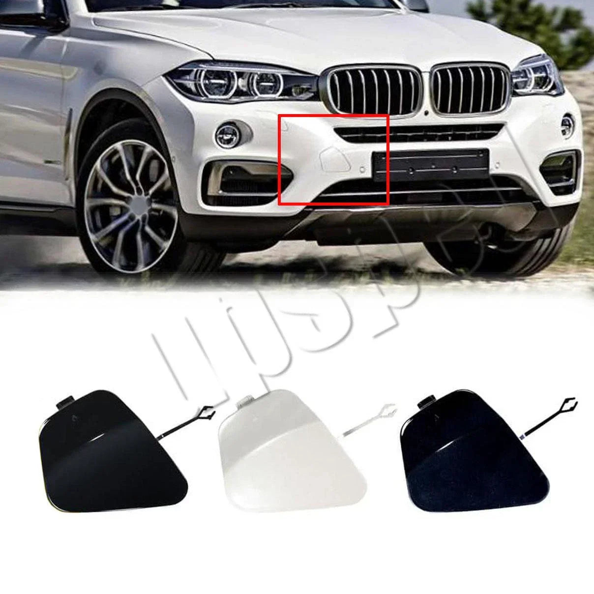 Front Bumper Tow Hook Hole Eye Cover Cap for BMW X6 (2014–2018)