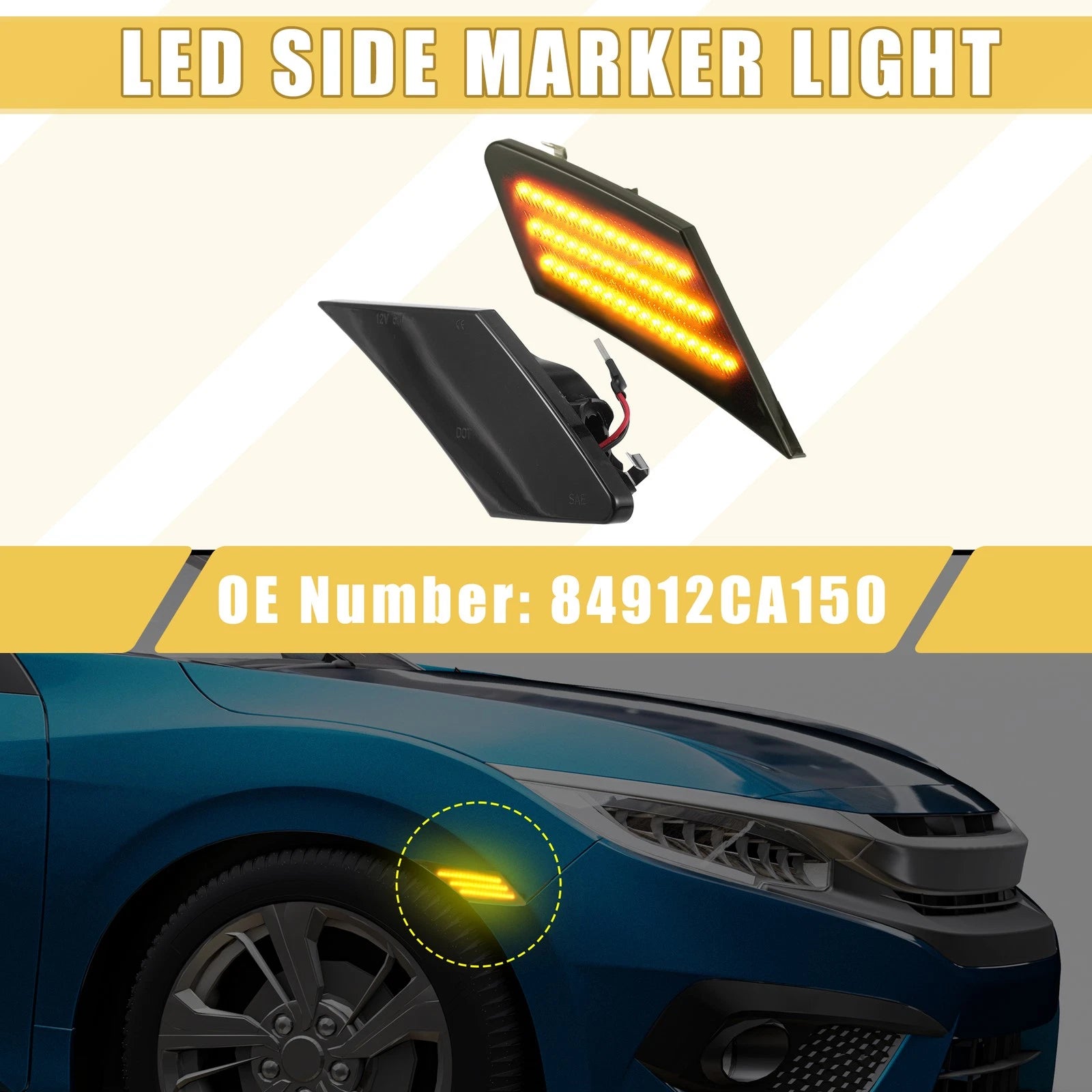 Pair Front LED Side Marker Lights 84912CA150 for Scion FR-S (2013–2016)