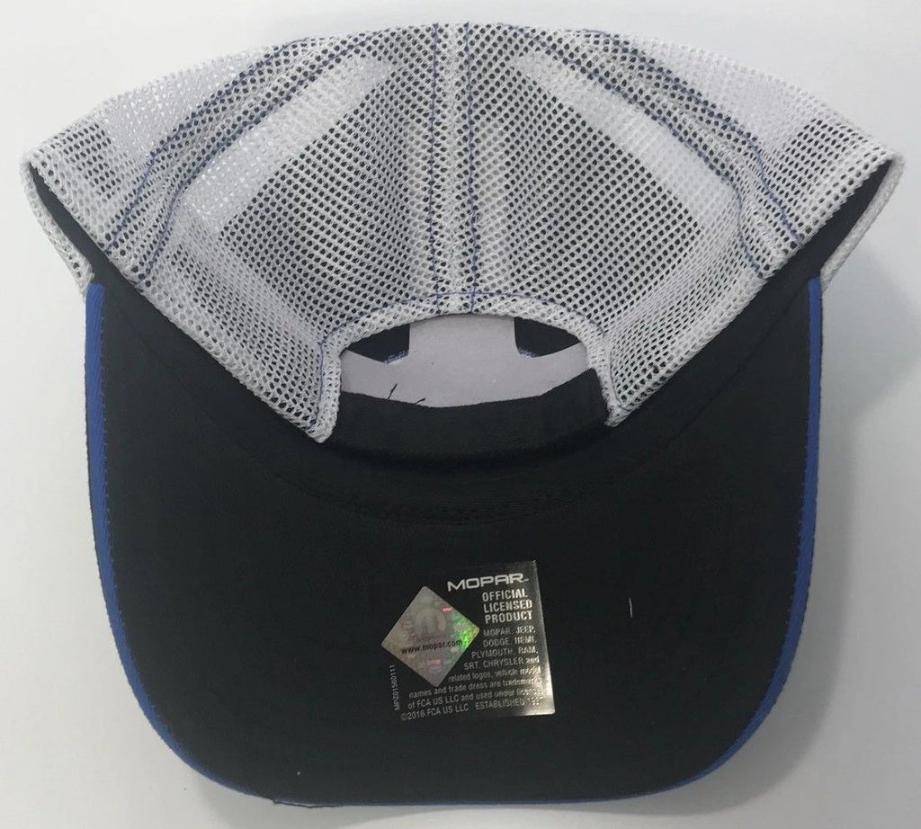 Replacement Hood Emblem Black Hat Cap with White Mesh and Mopar Logo for Dodge (2005–2018)