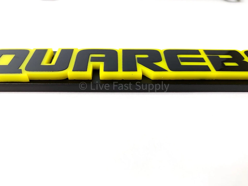 Matte Black Premium License Plate Frame with Yellow Outline for Squarebody (1973–1987)