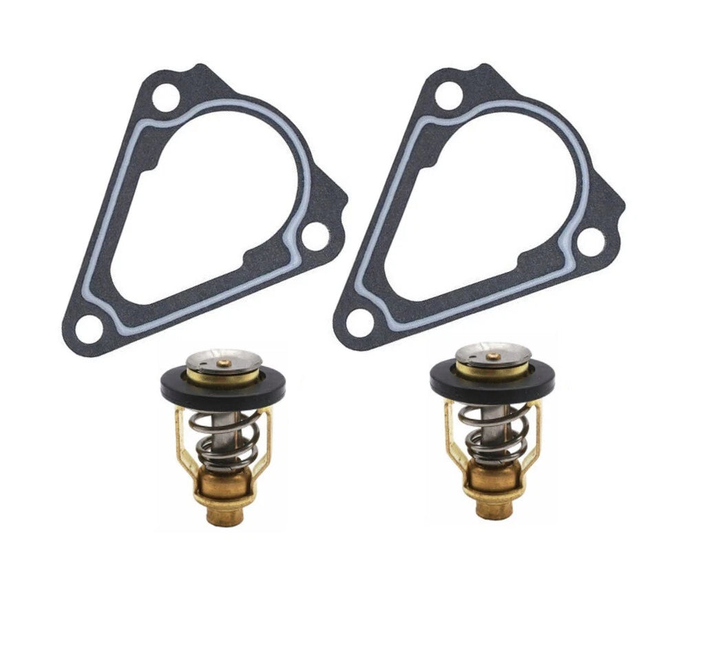 2X Thermostat & Gasket for Yamaha F150 Outboard (67F-12411-01-00, 63P-12414-00-00)