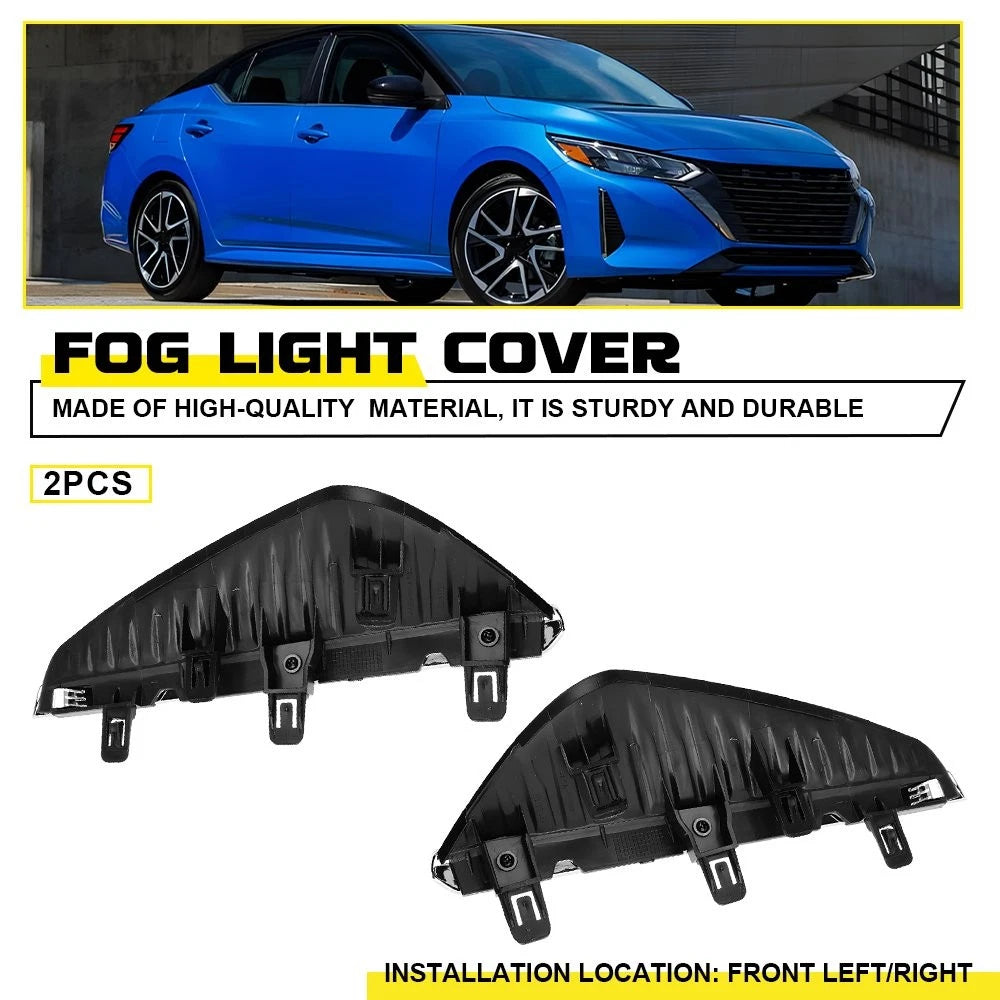 2Pcs Bumper Fog Light Cover Bezel Frame for Nissan Sentra (2024–2025)
