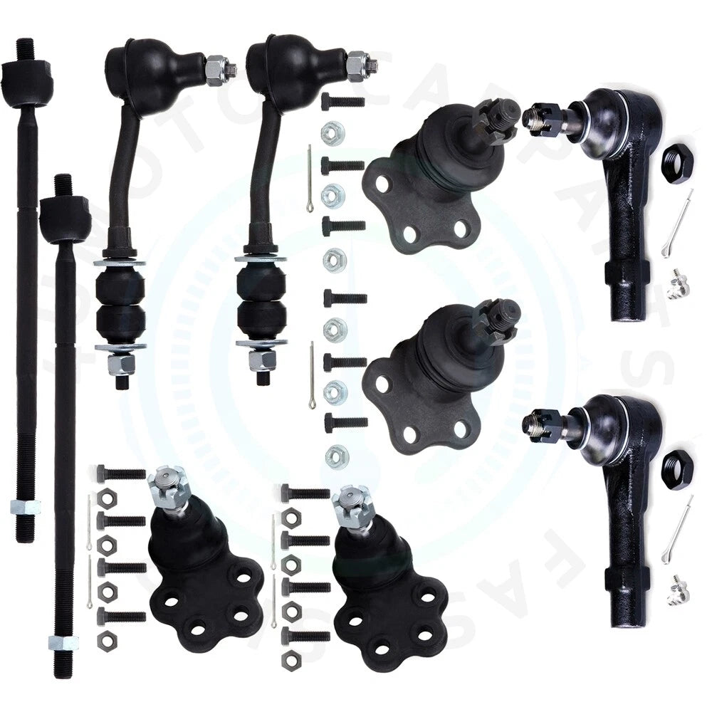 Set of 10 Front Lower Ball Joints and Tie Rod Ends for Dodge Dakota Durango (1998–1999)