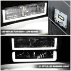 U-Shape LED DRL Headlight & Bumper Turn Signal Lamps for Chevy GMC C/K (1988–2000)