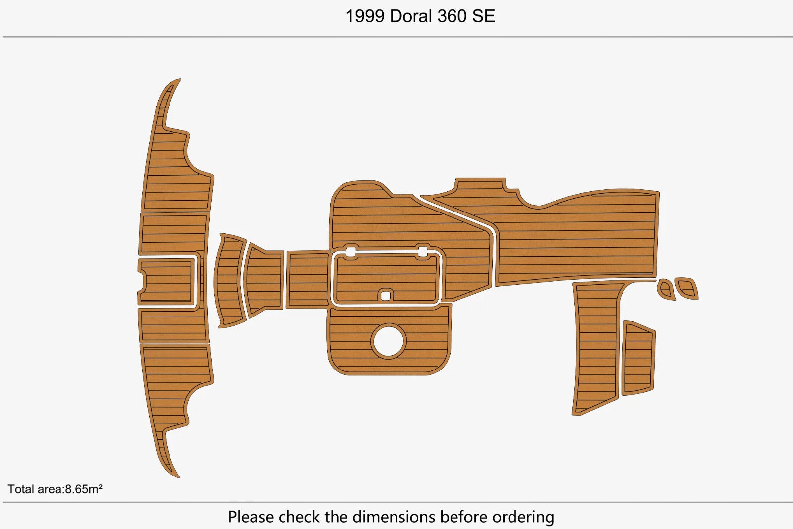 EVA Foam Teak Deck Flooring Mat for Doral 360 SE (1999)