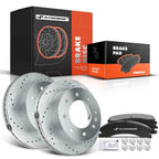 Drilled Brake Rotors & Ceramic Pads for Chevy Silverado 2500 HD (2001–2023)