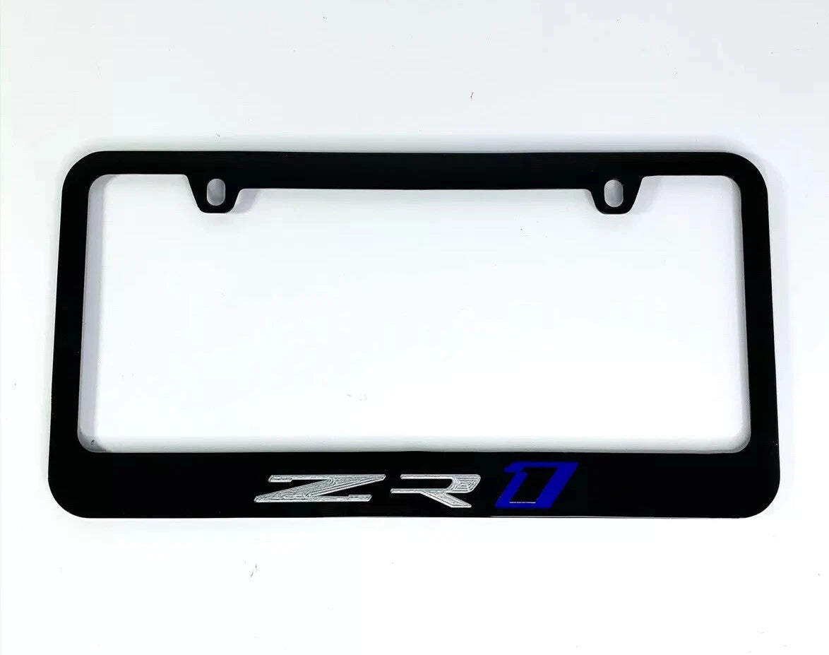 Engraved Black Metal License Plate Frame for Chevy C7 Corvette ZR1 (2015–2019)