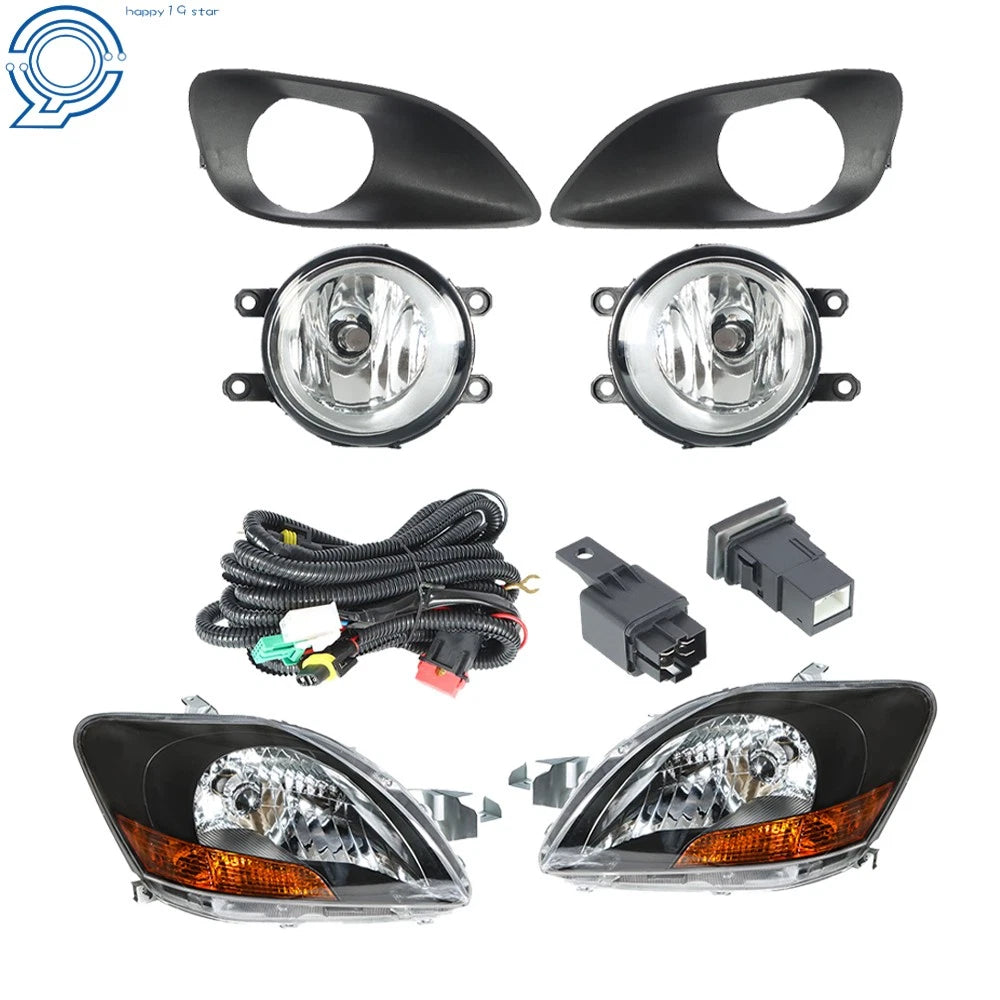 Pair Front Bumper Fog Lights for Toyota Yaris (2007–2011) Clear