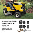 Front Wheel Bearing Rebuild Kit for Lawn Equipment (Metal, Rubber)