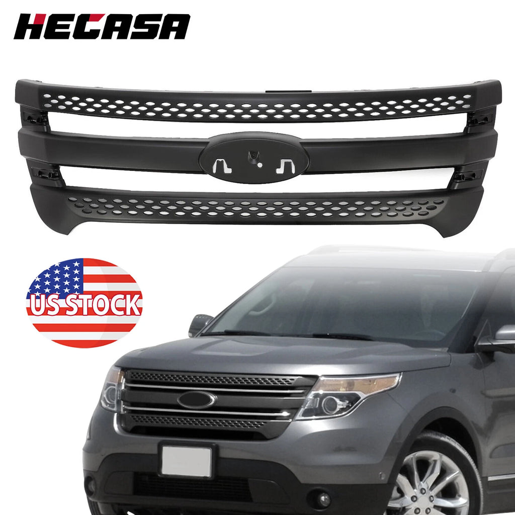 Front Bumper Upper Grille for Ford Explorer (2011–2015) Black