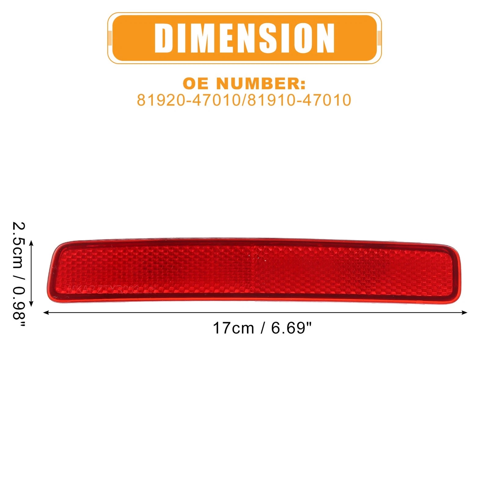 1 Pair Rear Bumper Reflector for Toyota Prius (2010–2015)