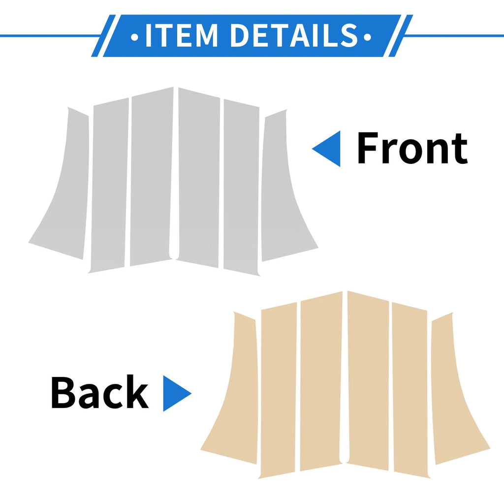 Set of 6 Door Pillar Window Trim for Mitsubishi Outlander Sport (2011–2021)