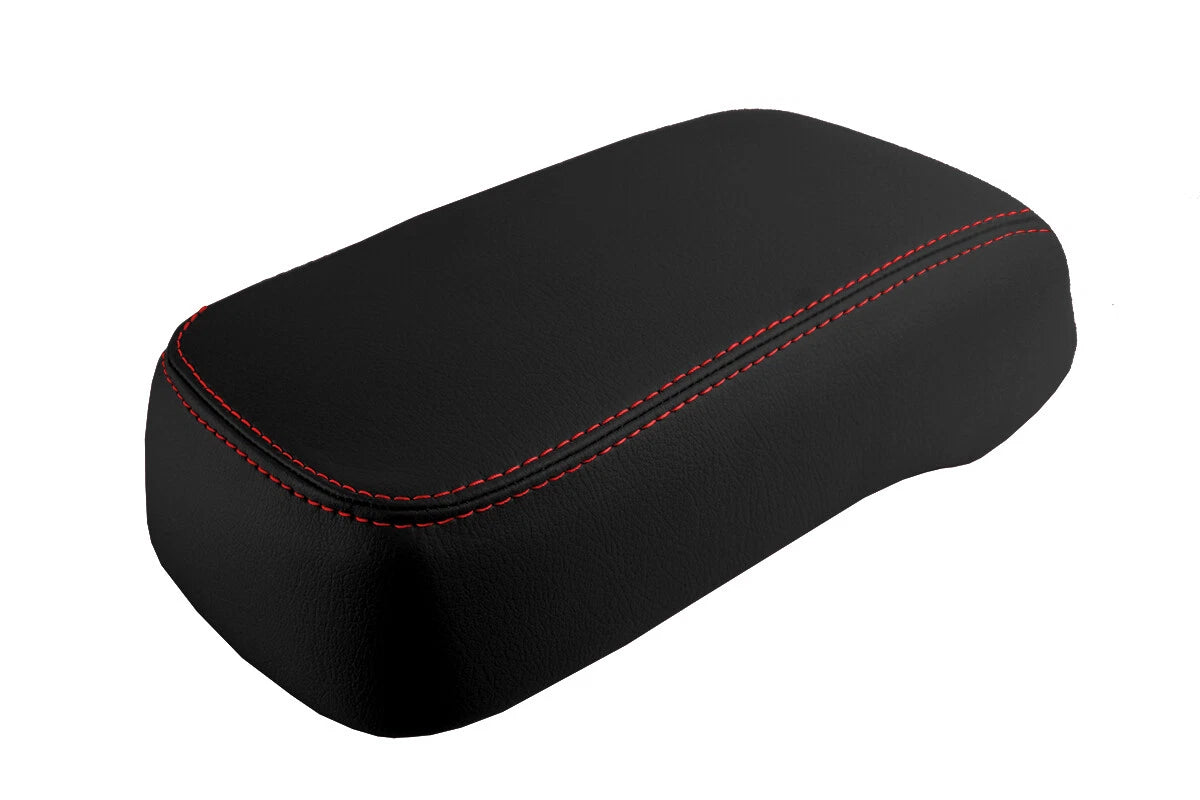 Console Lid Pull Over Cover Leather for Hummer H3 (2005–2010) Red Stitch
