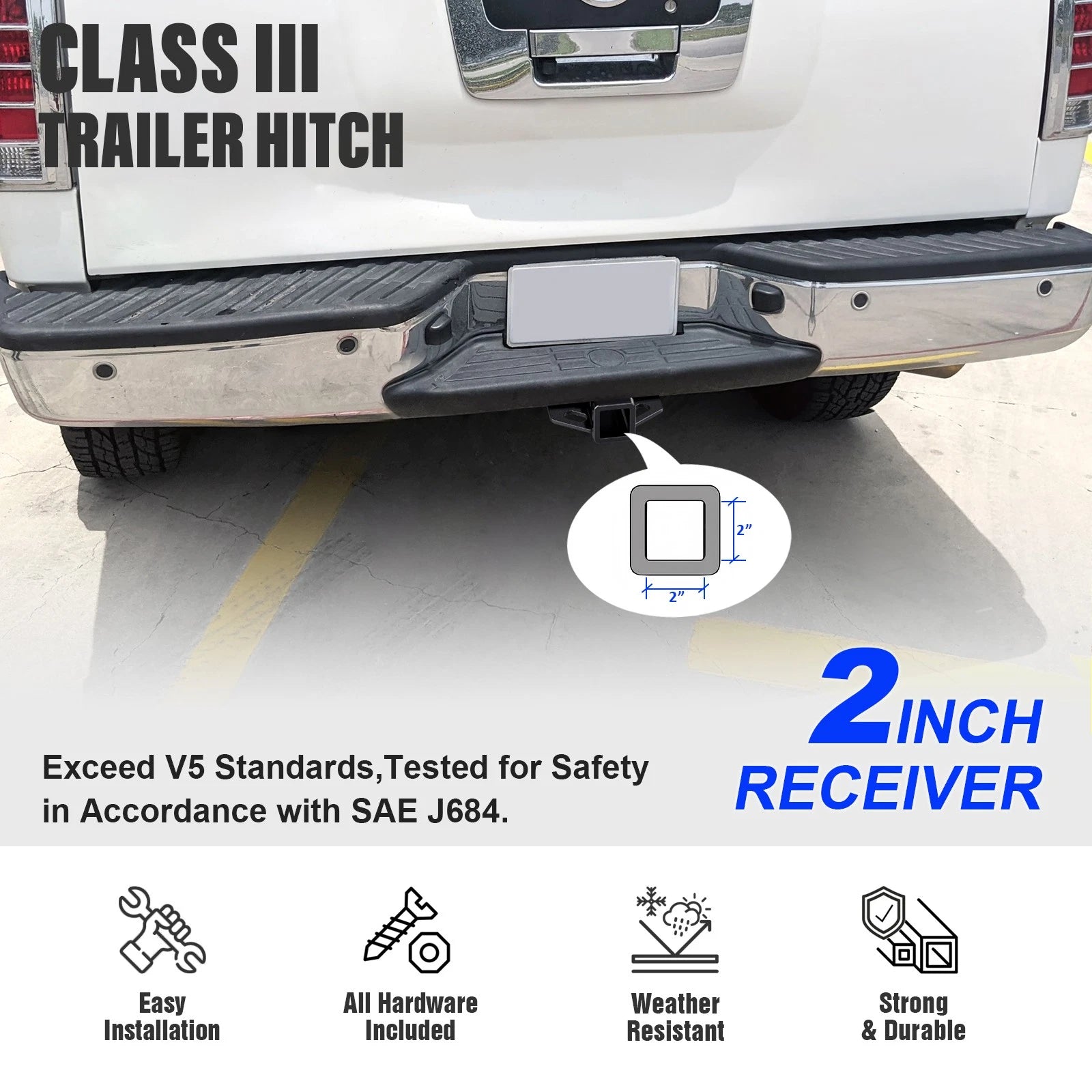 Class 3 Towing Hitch Receiver for Nissan Titan (2004-2015)
