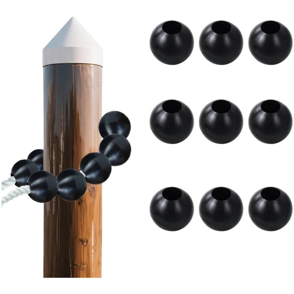 Mooring Buoy Ball for Outdoor Use (7.5cm OD, 3.1cm ID, Black)