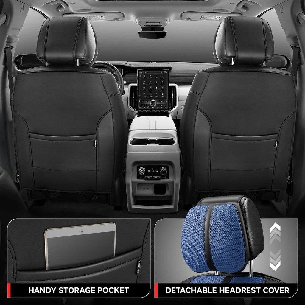 Set of 2 CAAP Drive Series Front Row Seat Covers for Truck Car (Universal) Navy Blue