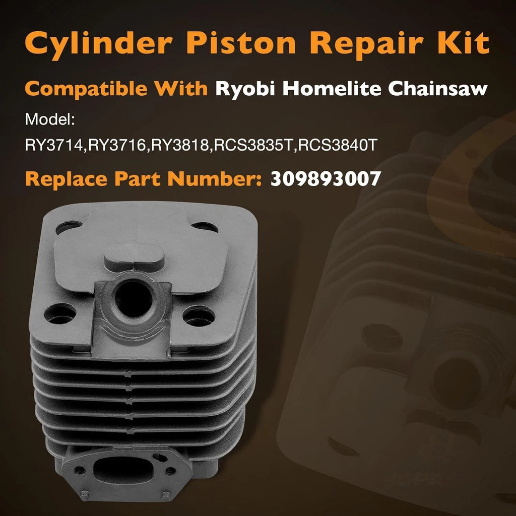 Cylinder Piston Repair Kit for Ryobi Homelite Chainsaw RY3714 RY3716 (309893007)