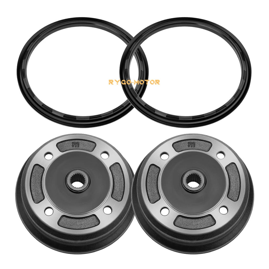 2X Rear Brake Drum Wheel Hub & Seal for Kawasaki Mule 3000 3010 (2001–2008)