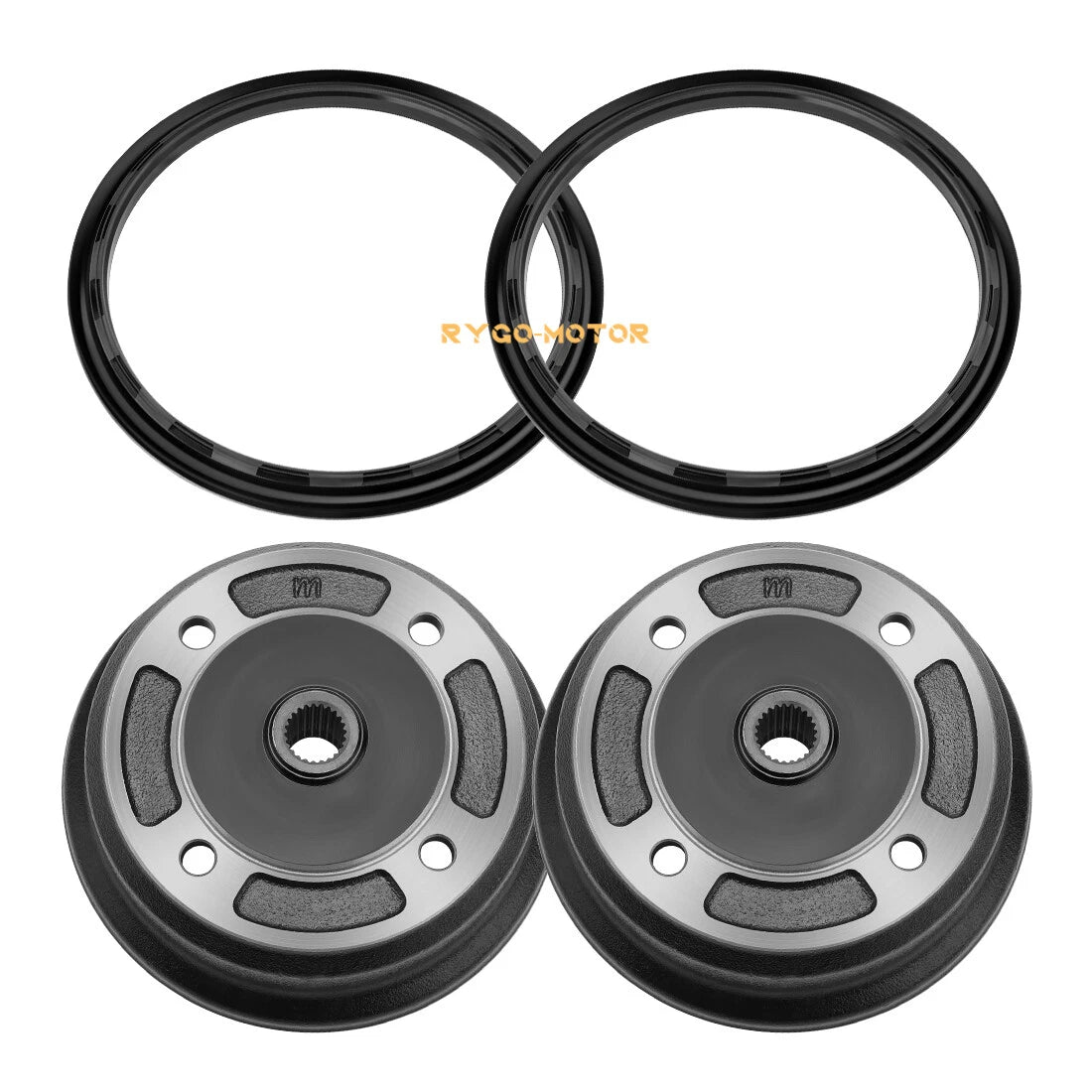 2X Rear Brake Drum Wheel Hub & Seal for Kawasaki Mule 3000 3010 (2001–2008)