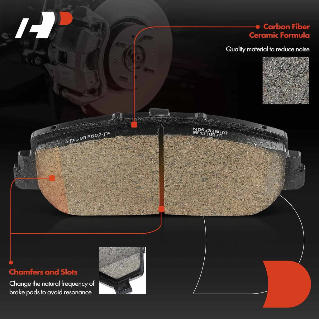 Set of 4 Front Side Ceramic Brake Pads for Honda Civic (2017–2020)