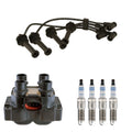 Set of 4 Denso Ignition Coil Wires & Bosch Iridium Spark Plugs for Contour Escort (1995–2000)