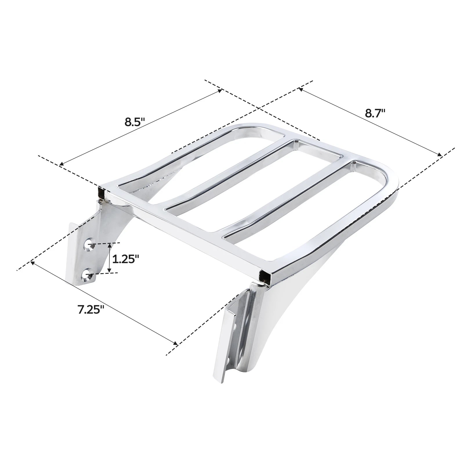 Chrome Detachable Rear Backrest Luggage Rack for Harley Softail Fatboy Dyna