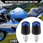 2 x 7/8" Handlebar End Plugs for Honda Motorcycle - Black Blue