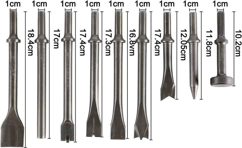 9PCS Air Hammer Bits Set for Pneumatic Tools