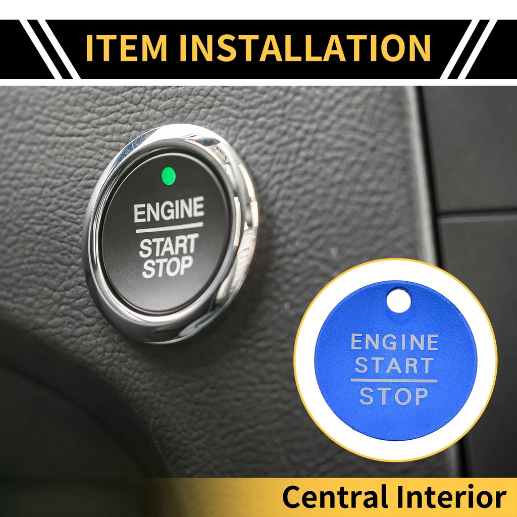 Engine Start Stop Button Control Switch Knob Cover for Ford F-150 (2016–2021) Blue