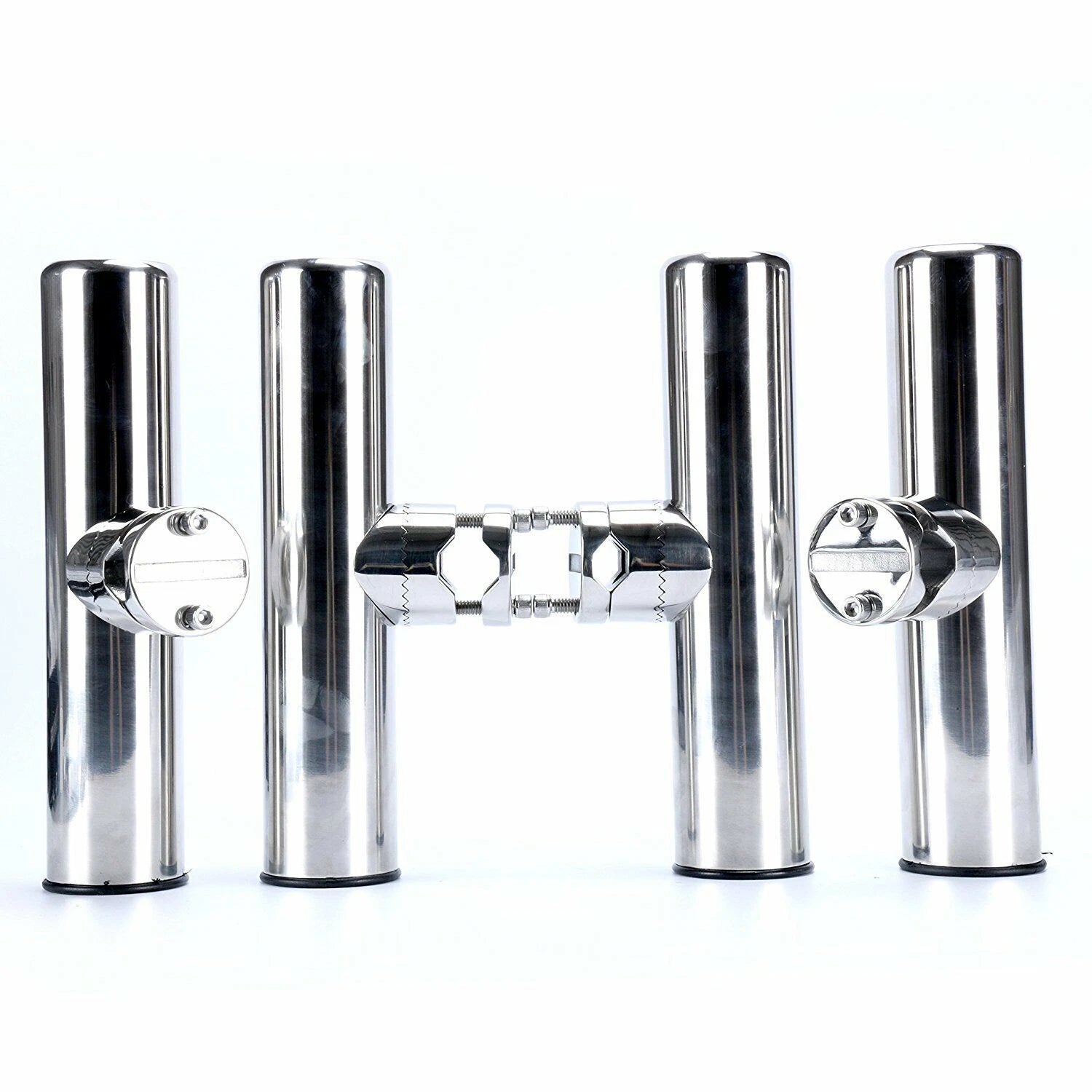 4X Adjustable Fishing Rod Holder for Rails 7/8" to 1" Stainless Steel