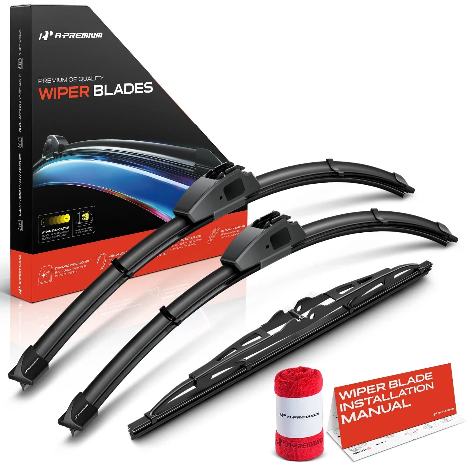 Set of 3 Wiper Blades for Jeep Liberty (2008–2012)