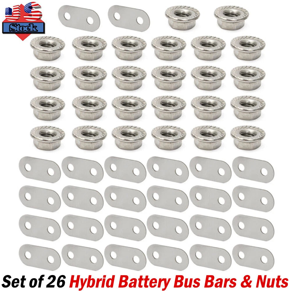 Set of 26 Stainless Hybrid Battery Bus Bars & Nuts for Toyota Prius (2004–2015)