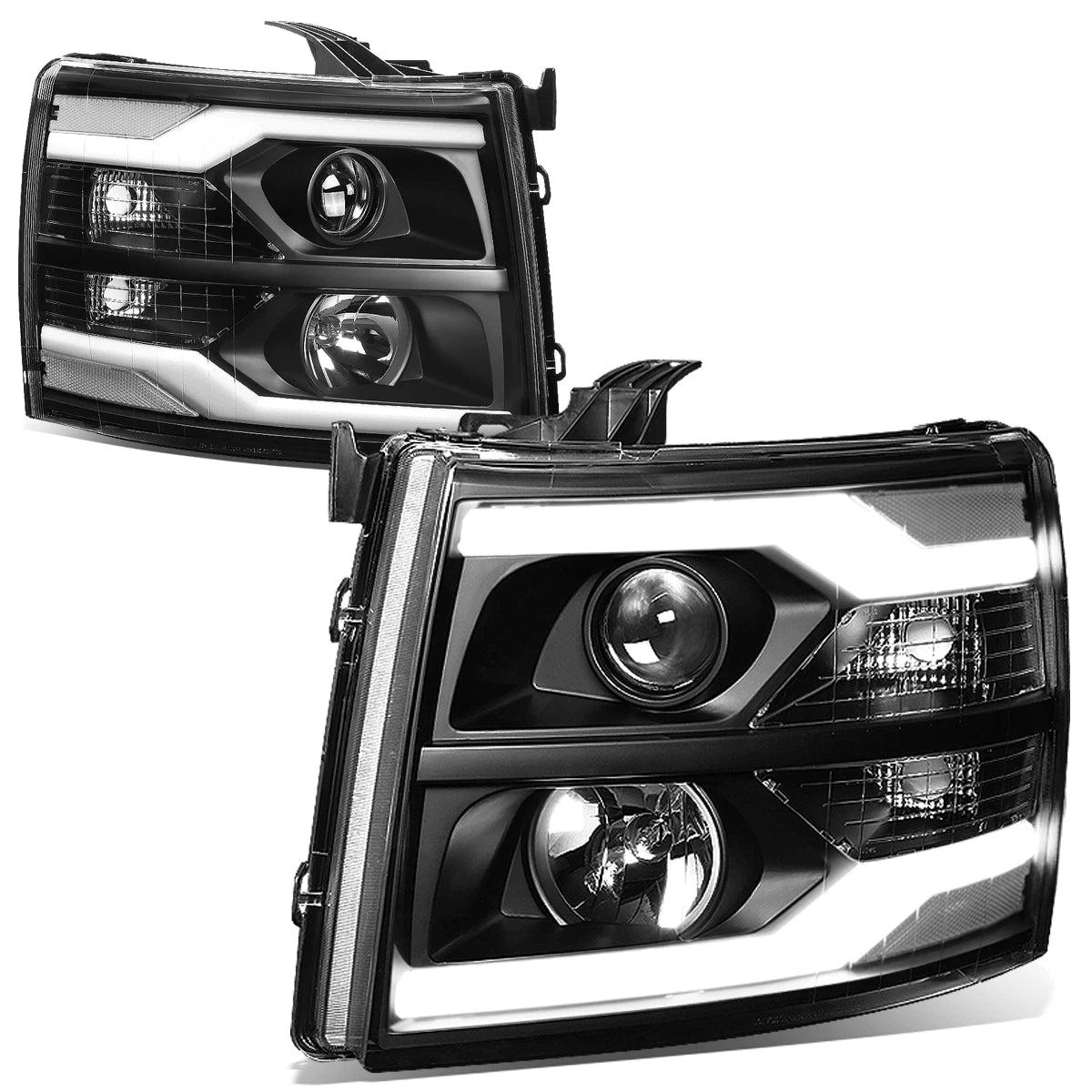 Dual LED DRL Projector Headlight for Chevy Silverado (2007–2014)