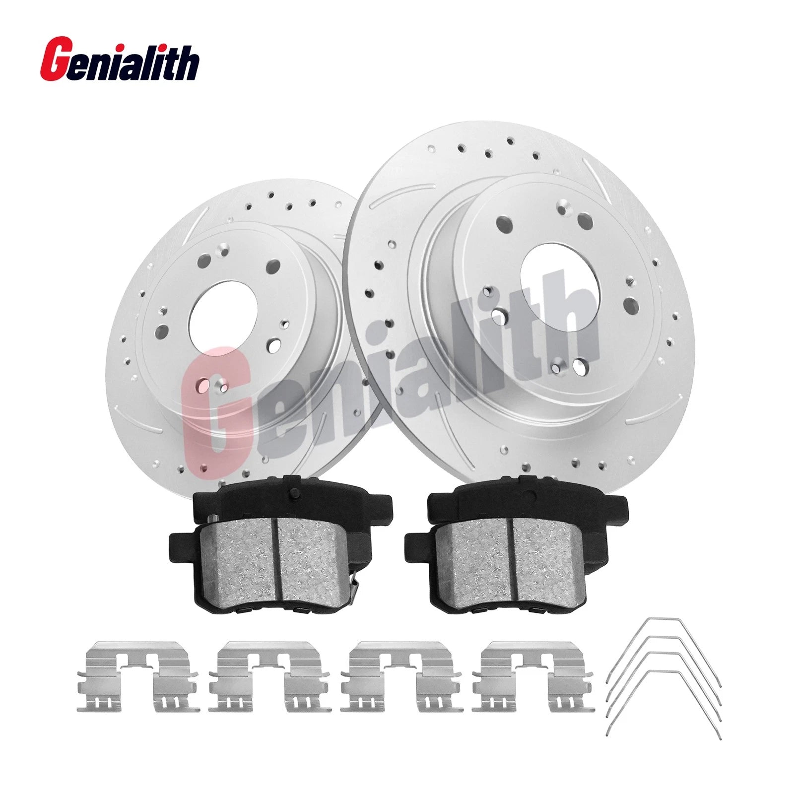 Rear Drilled Slotted Brake Rotors & Ceramic Pads for Honda Accord (2008–2017)