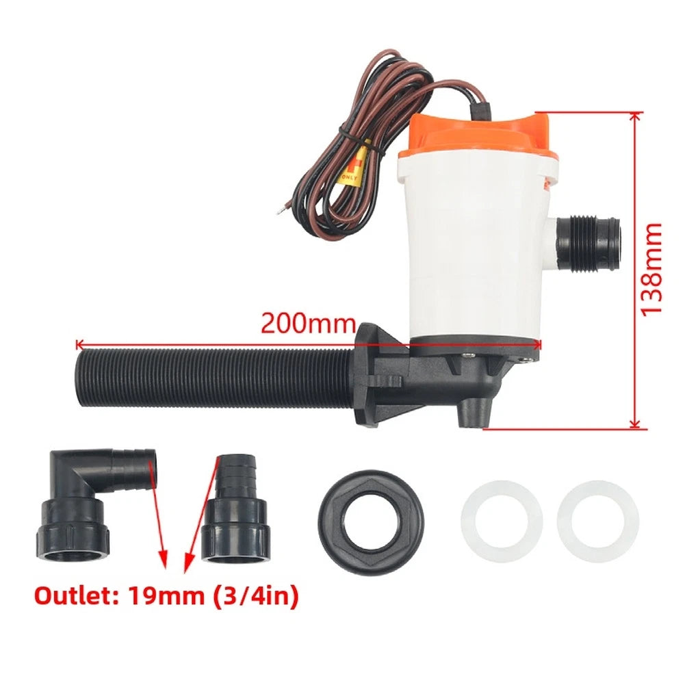 800GPH 12V Baitwell Circulation Pump for Marine Applications (2010–2023)