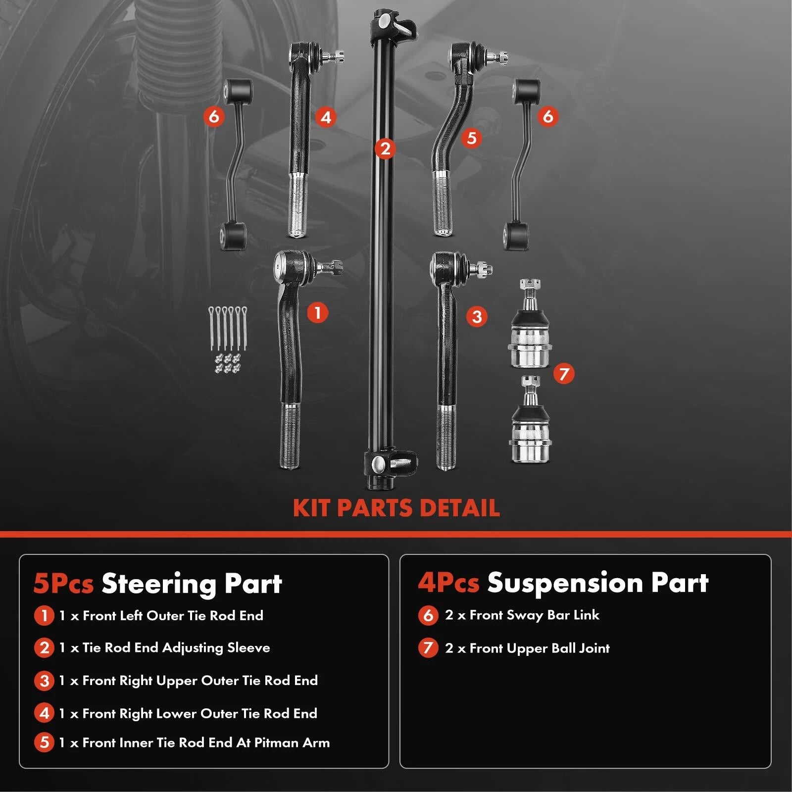9x Front Sway Bar Links for Jeep Grand Cherokee (1999–2004)