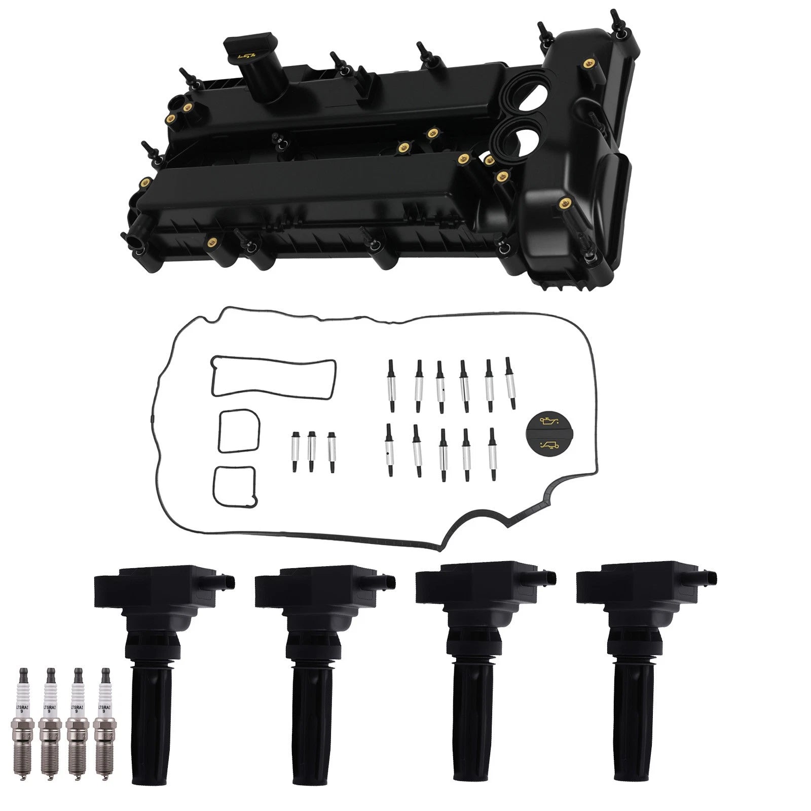 Valve Cover with Ignition Coils & Spark Plugs for Ford Fusion (2013–2016)