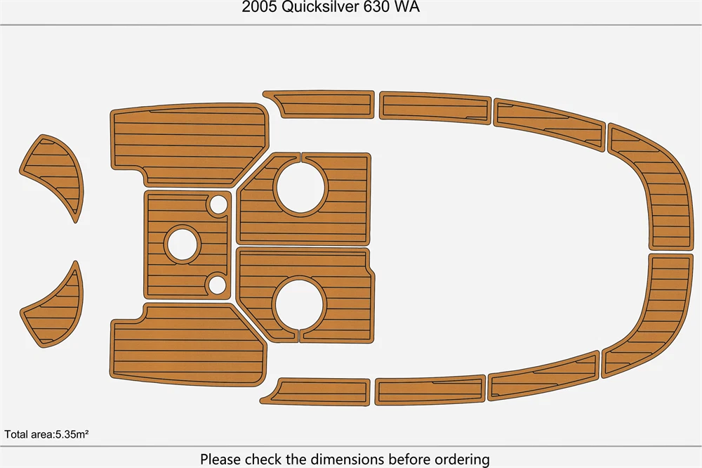 EVA Pad Teak Flooring Mat for Quicksilver 630 WA (2005)