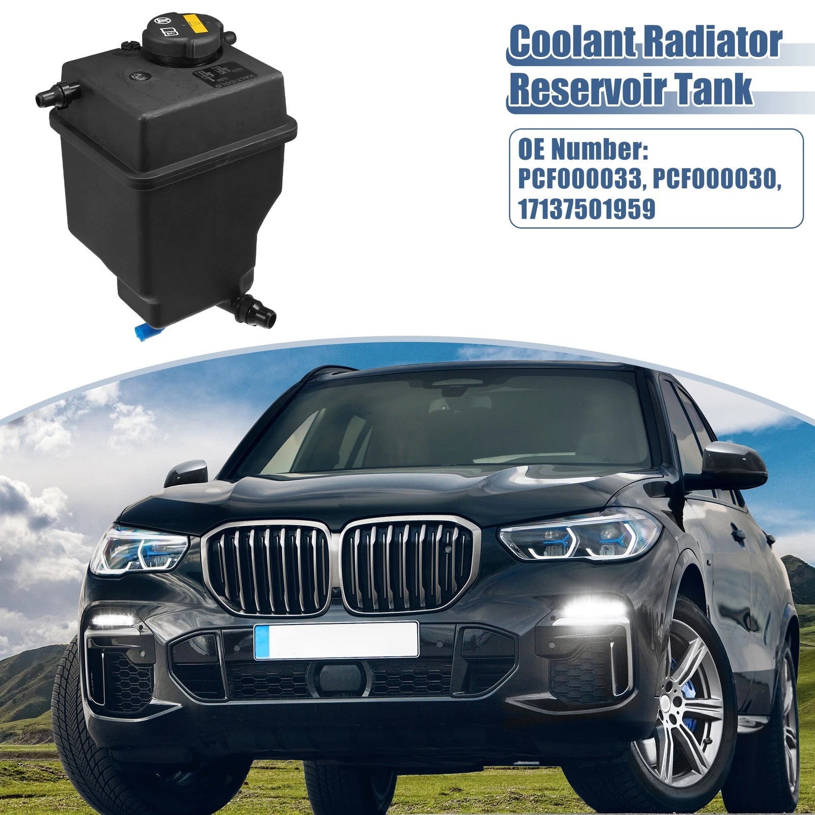 Set of 1 Coolant Radiator Reservoir Tank PCF000033 for BMW X5 
