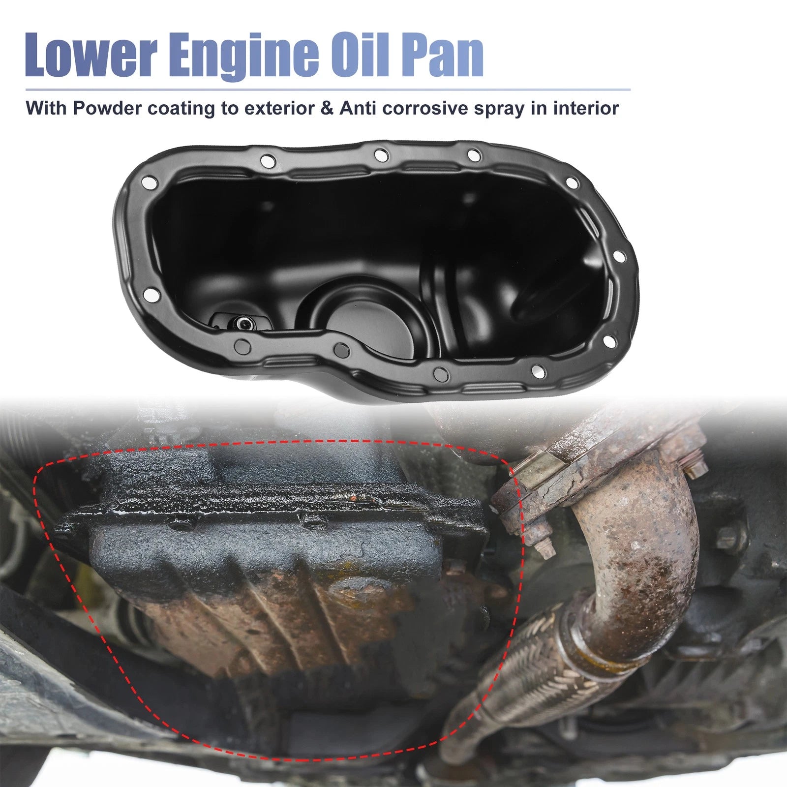 Engine Oil Pan No. 12102AD010 for Toyota 4Runner (2003–2023) Black