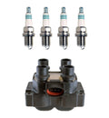 Denso Ignition Coil & 4 Iridium Spark Plugs Kit for Mazda 626 (1998–2002)