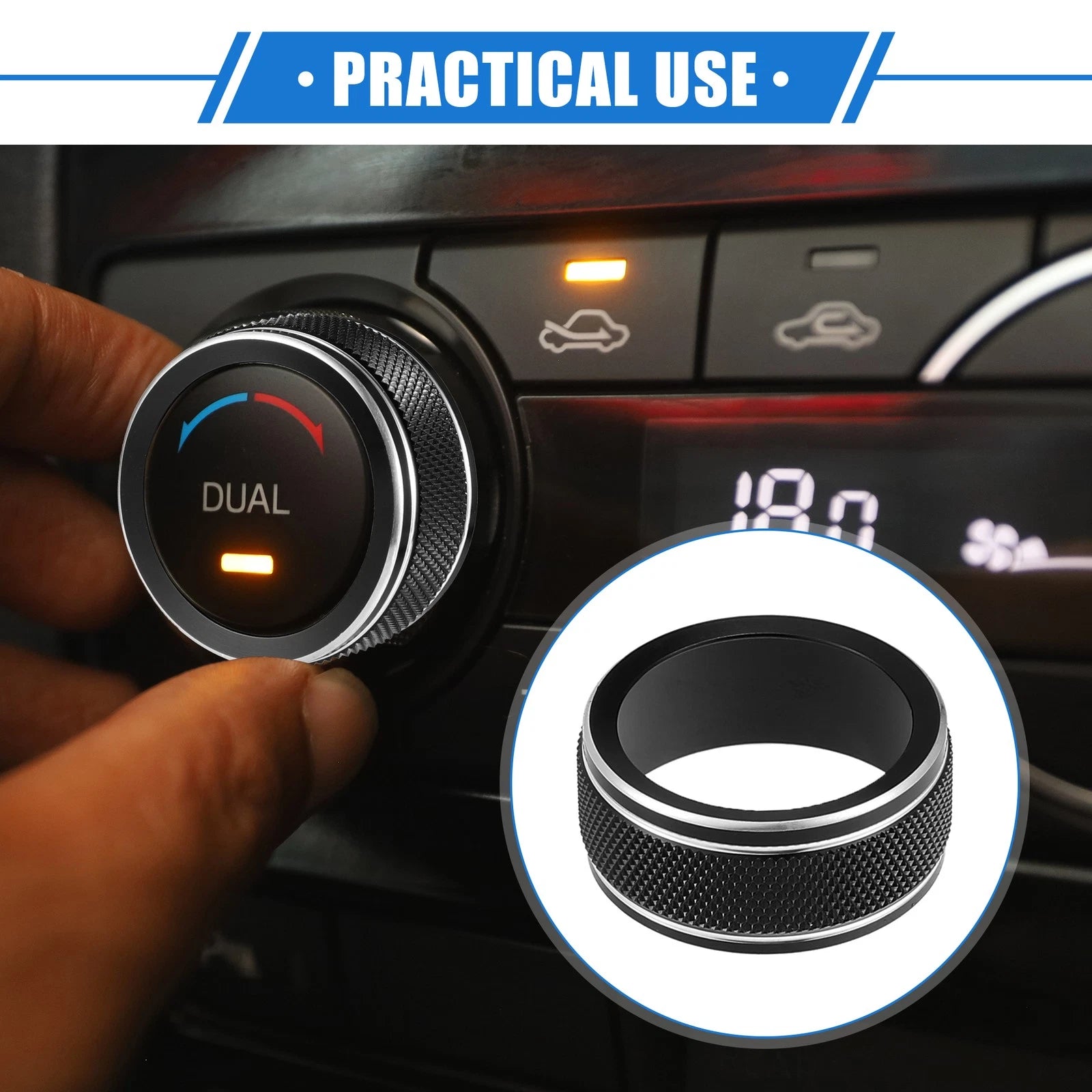 2X AC Climate Control Knob Rings for Toyota Camry (2021–2023) Black