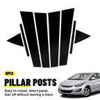8X Glossy Black Pillar Posts Door Window Trim for Hyundai Elantra (2017–2020) EXV